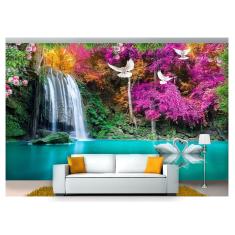 Imagem de Papel De Parede Cachoeiras Animais Pássaros 3D Xch06 3M²
