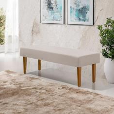 Imagem de Recamier Casal Pés Em Madeira Maciça 1,38M Lisboa Veludo Bege - Casa T