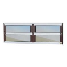 Imagem de Janela de Alumínio Basculante 2 Seções 40x150cm Vidro Espelhado Elite 