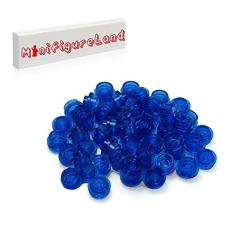 Imagem de LEGO Peças e Acessórios - Placas Transparentes Azul Escuro Redondo 1 X 1 (100 Peças)
