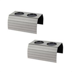 Imagem de Kit 2 Esteiras para Braço de Sofá com Porta Copo Apoio Taça Garrafa MDF Cinza
