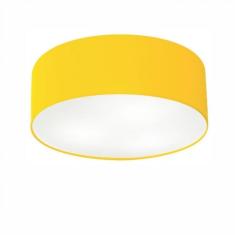 Imagem de Plafon Cilíndrico Md-3014 Tecido 50X15cm Bivolt Amarelo