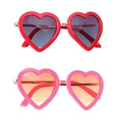 Imagem de Óculos de sol Tendycoco com lentes coloridas, óculos de sol em formato de coração, para festas infantis, 2 peças/pacote