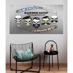 Imagem de Painel Adesivo de Parede Barbearia barber shop TAM 90x50cm Mod 779