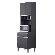 Imagem de Paneleiro Torre Quente 4 Portas Com Adega Andréia Cinza - ajl Móveis