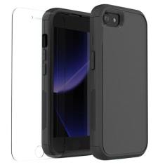 Imagem de Capa para iPhone SE 2022 (3ª geração)/capa para iPhone SE 2020 (2ª geração)/capa para iPhone 7/7/iPhone 8 com protetor de tela 3 em 1 capa resistente à choque resistente a choque para iPhone 7/8/SE