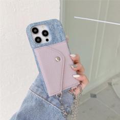 Imagem de Carteira de couro crossbody com suporte de cartão capa de telefone para iPhone 13 12 Mini 15 14 11 Pro Max X XR XS Max 7 8 Plus, Azul, para iPhone 13