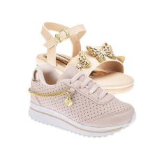 Imagem de Tenis Feminino e Sandalia Infantil - KIT 2 PARES Tam 24 ao 34 - sapati