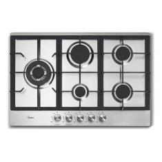 Imagem de Cooktop A Gas 5 Bocas Inox Mega Chama 75x51cm - Midea, Inox, Gas