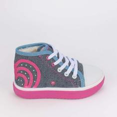Imagem de Tênis Infantil Cano Alto Kidy Happy Love Rosa com-Feminino