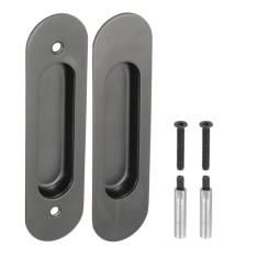 Imagem de PATIKIL Puxadores de dedo embutidos, puxadores retangulares de 15 cm, puxadores de porta de armário deslizantes, conjunto de ferragens de celeiro com parafusos/parafusos de manga para banheiro
