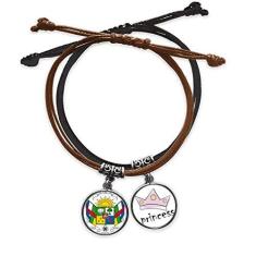 Imagem de DIYthinker Pulseira de couro com emblema nacional da África Central com corrente de mão