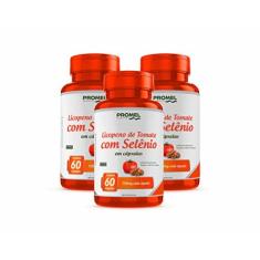Imagem de Kit Com 3 Licopeno de Tomate Com Selênio 60 Caps de 500mg Promel