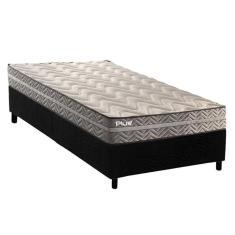 Imagem de Conjunto Box Solteiro Colchão Espuma Paropas D45 Pasquale Plus Gray + Base Crc Suede Black (88x188)