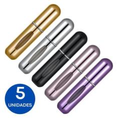 Imagem de Kit C/ 5 Porta Perfume Mini Frasco 5ml Recarregável Para Viagem Portát