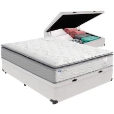 Imagem de Cama Box Baú E Colchão Amsterdã Molas Ensacadas Casal Probel Casal Branco