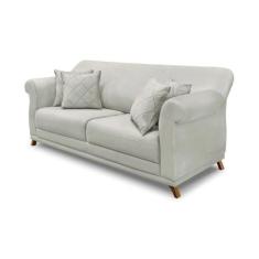 Imagem de Sofá Decorativo 160cm 2 Lugares com 4 Almofadas Armstrong Veludo Prata G63 - Gran Belo