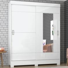 Imagem de Guarda-Roupa Casal 2 Portas De Correr 2 Gavetas Flex Branco/Rosa Chá B