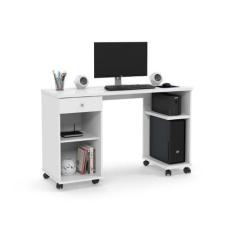 Imagem de Mesa / Escrivaninha Para Computador MI Com Rodízios Cor Branco - PT