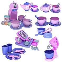 Imagem de Kit Cafeteria Brinquedo Menina Batedeira Registradora 48pç
