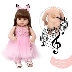 Imagem de Boneca Reborn Bailarina Fofa Corpo De Vinil 46cm 30 Frases - Cegonha R