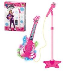 Imagem de Guitarra Com Microfone Brinquedo Infantil Musical Rock Show Dm Toys Dm