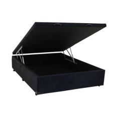 Imagem de Cama Box Baú Viúva Sonnoforte Luxo Suede Preto Com Pistão - 120X203