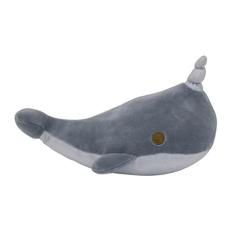 Imagem de Pelúcia Baleia Narval Cinza Com Chifre 26cm