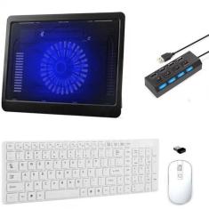 Imagem de Teclado, Mouse, Suporte Cooler Hub 4 Notebook Dell - Branco - BD Net