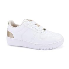 Imagem de Tenis Feminino Sapatenis Star Branco Ouro Light Godiva Confortável-Feminino
