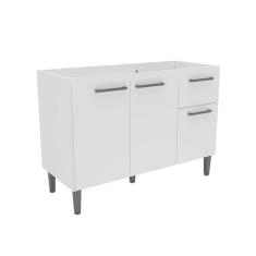 Imagem de Balcão de Cozinha Amor Perfeito sem Tampo 3 PT 1 GV Branco