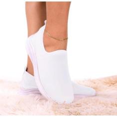 Imagem de Tênis Meia Básico Casual Feminino Calce Facil - Anabe Calçados, Branco