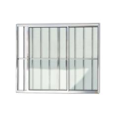 Imagem de Janela de Aluminio de Correr 100x120cm 2 Folhas com Grade e Vidro Liso