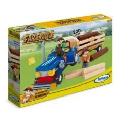 Imagem de Blocos De Montar Similar Lego - Fazenda Madeira - 200 Peças