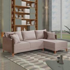 Imagem de Sofá de Canto 5 Lugares 420cm M159 Martins Estofados Linho Bege