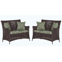 Imagem de 2 Sofás área Externa Igapó Alumínio Marrom Corda Náutica E5 Marrom