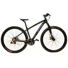 Imagem de Bicicleta Aro 29 Câmbio Traseiro Shimano 21V Preto Rosa E Azul X-Probi