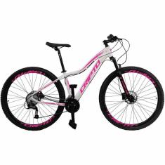 Imagem de Bicicleta Aro 29 Cripto 27v Shimano Fr. Hidraulico Trava K7 - Branco-rosa - 15" Branco-rosa