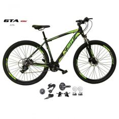Imagem de Bicicleta Aro 29 Ksw Xlt Kit 2x9 Gta Sunrun Freio Disco K7 11/36 Pedivela 24/38d Garfo Com Trava - Preto/verde Tam.15