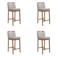 Imagem de Conjunto com 4 Banquetas Dani Cinza e Nogueira