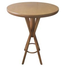 Imagem de Mesa Bistrô Eva Selva Diam 70 Cm Bancada Bar Cozinha Luxo Nogal