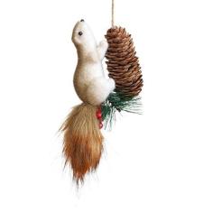 Imagem de Enfeite de Natal de esquilo, enfeites de animais para árvore de Natal | Decoração de mesa com ornamento de esquilo | Estatuetas pequenas de espuma para decoração de casa, pingente de feriado, enfeites