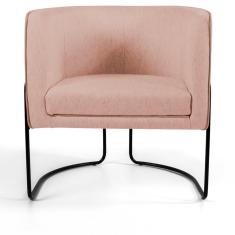 Imagem de Poltrona Decorativa Base Aço Betina C-105 Linho Rosê - Domi