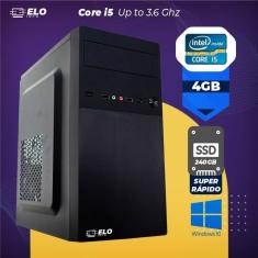 Imagem de Computador Elo Intel Core i5 3,6Ghz 4GB Ram Hd SSD 240GB Super rápido Windows 10 e pacote de Programas