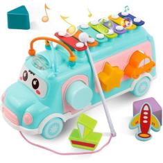 Imagem de Ônibus De Brinquedo Musical Xilofone Com Peças De Encaixar - Guta Guti