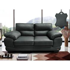 Imagem de Sofá de Couro Legítimo 2 Lugares 1,76m Cama Inbox Don Arturo Cinza