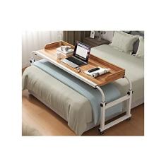 Imagem de SilteD Mesa de cabeceira Mesa de cabeceira móvel com rodas Mesa de enfermagem cruzada Mesa de computador para comer na cama com comprimento e altura ajustáveis
