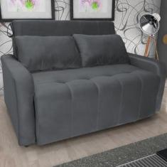 Imagem de Sofá Cama Veludo 2 Lugares Amora New Cinza