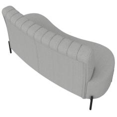 Imagem de Sofá 2 Lugares 160cm Pés Aço Preto Tamar K04 Bouclê Cinza - Mpozenato