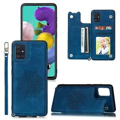 Imagem de Capa de couro flip para Samsung Galaxy S21 Plus S20 FE Note 20 Ultra S10 Lite A21S A31 A41 A51 A71 A12 A32 A52 A72 Capa para cartão, azul, para Samsung A13 5G